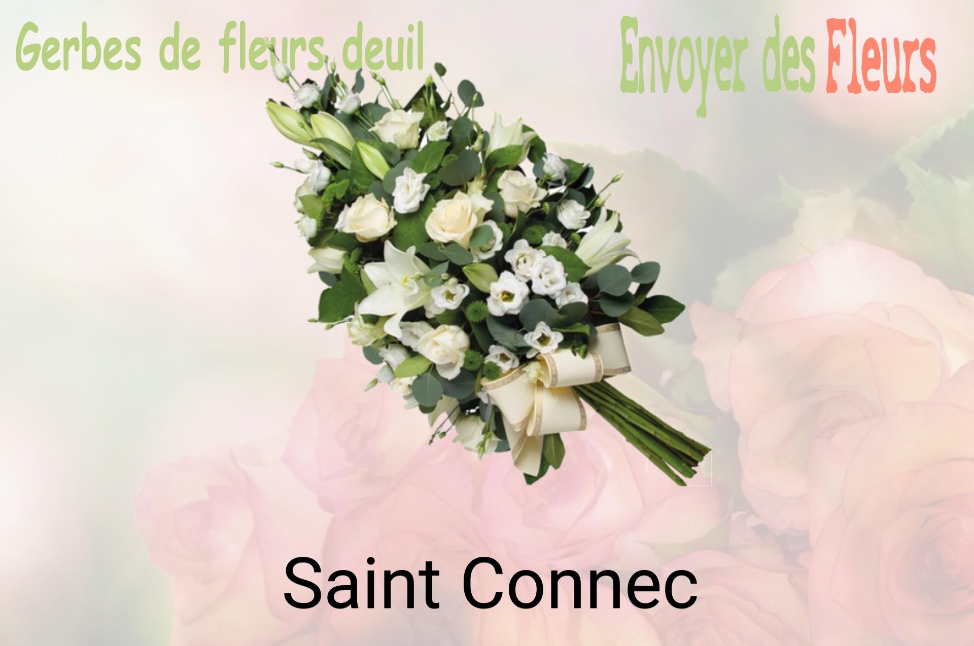 Gerbe de fleurs de deuil livrée à Saint-Connec